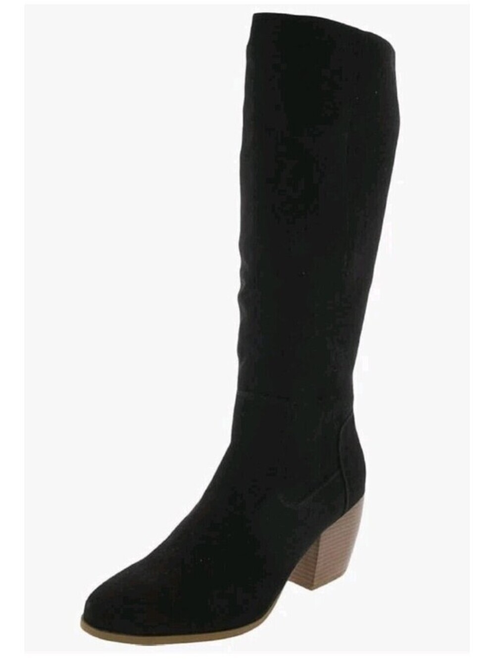 Womens Faux Suede Mid Calf Knee Boots Black Size 11 Preppy Minimalist Fall NEW